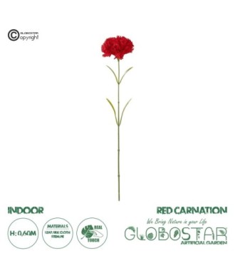 GloboStar® Artificial Garden Red CARNATION BRANCH 21210 Τεχνητό Διακοσμητικό Κλαδί Γαρίφαλο Κόκκινο Y60cm